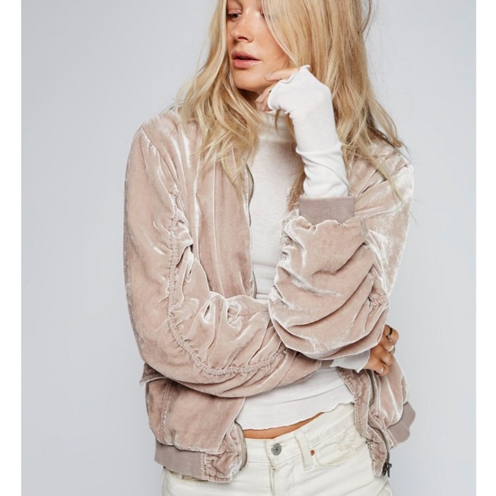 NWOT Free people velvet bomber